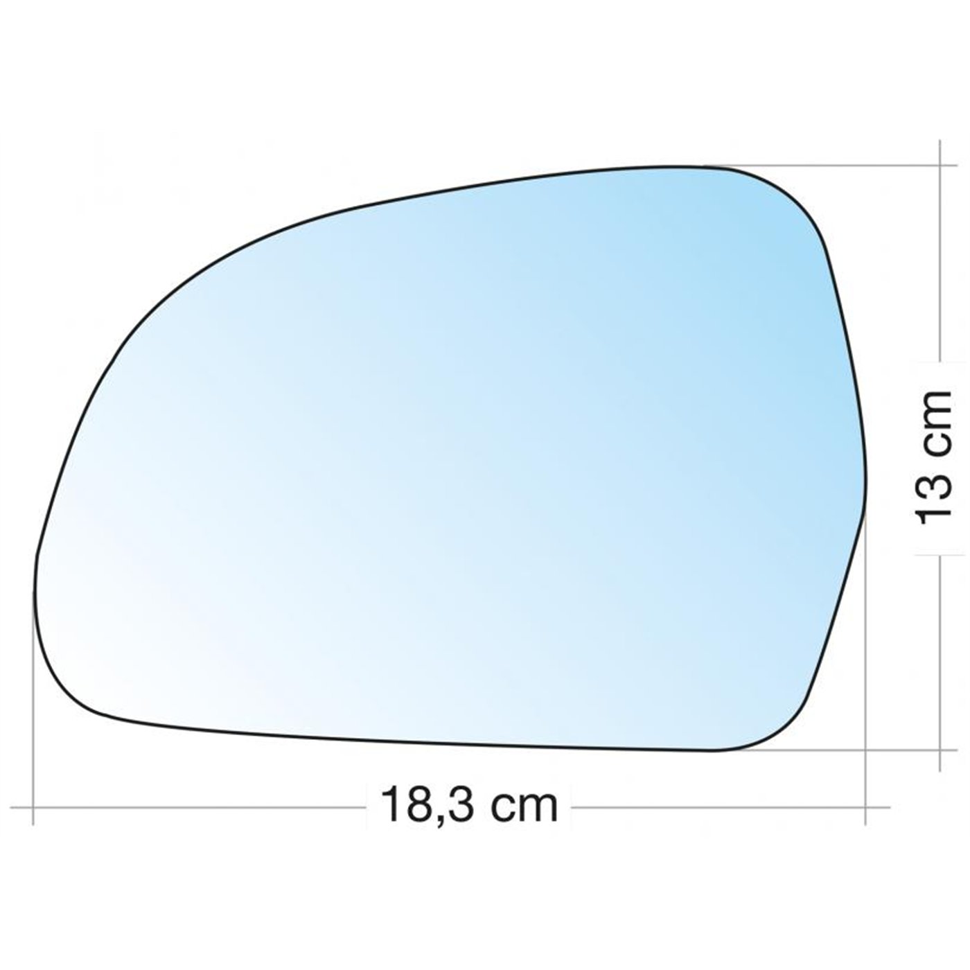 SPECCHIO C/PIASTRA SX CROM. ASF. AUDI A3/A4 08˃, A5 07˃, A6 09˃-SKODA OCTAVIA 08˃