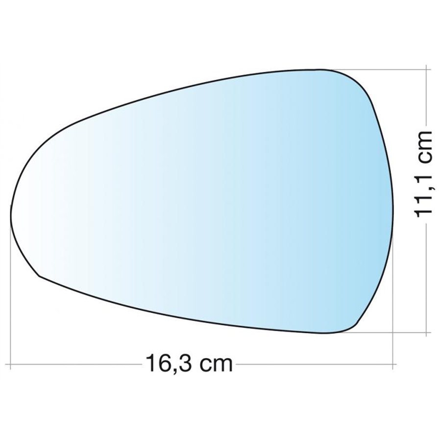 SPECCHIO C/PIASTRA SX CROM. ASF. AUDI A3 12˃