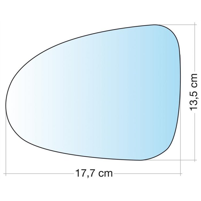 SPECCHIO C/PIASTRA SX CROM. CURVO VW TOUAREG 10˃