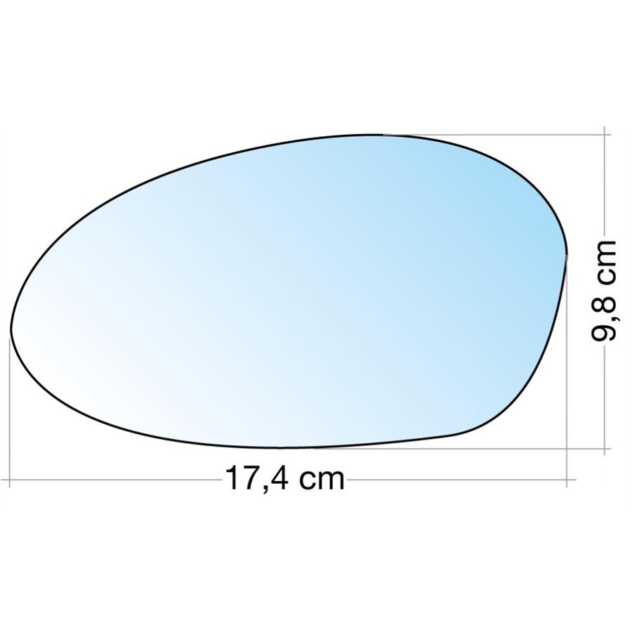 SPECCHIO C/PIASTRA SX AZZ. CURVO BMW SERIE 1/SERIE 3 (E90) 05˃09