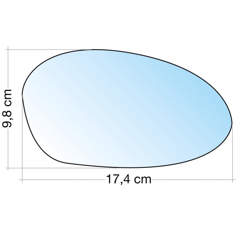 SPECCHIO C/PIASTRA DX AZZ. CURVO TERM. BMW SERIE 1/SERIE 3 (E90) 05˃09