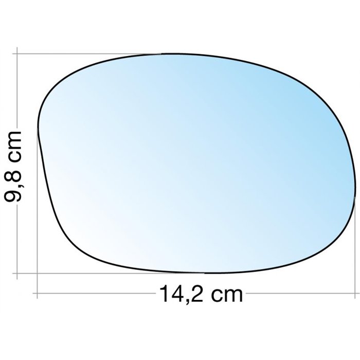SPECCHIO C/PIASTRA DX CROM. CURVO CITROEN C2, C3 ˃09-C3 PLURIEL-PEUGEOT 1007