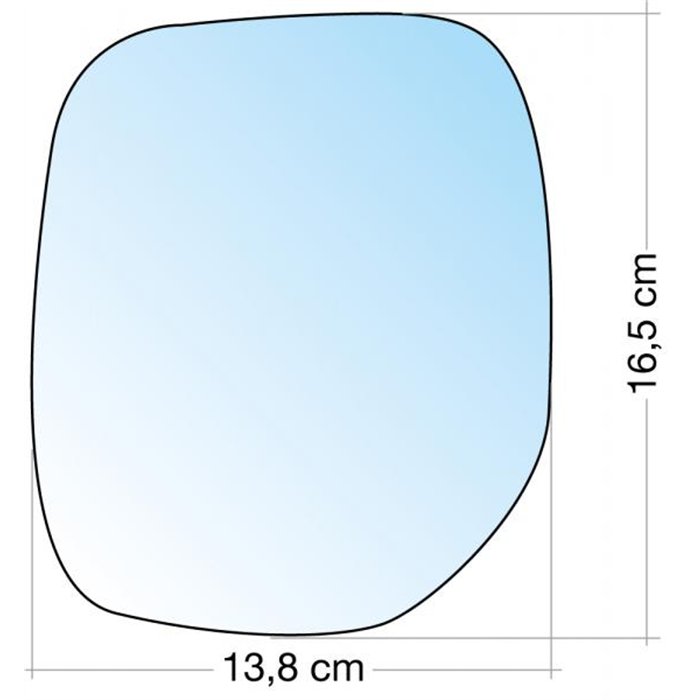 SPECCHIO C/PIASTRA SX CROM. CURVO TERM. CITROEN BERLINGO ˃08-PEUGEOT RANCH