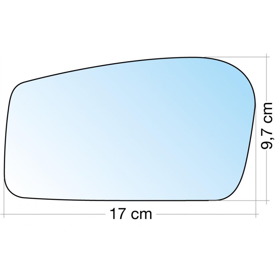 SPECCHIO C/PIASTRA SX AZZ. CURVO TERM. CITROEN EVASION-FIAT ULYSSE ˃02-LANCIA ZETA-PEUGEOT 806  (COM.ELETTRICO)