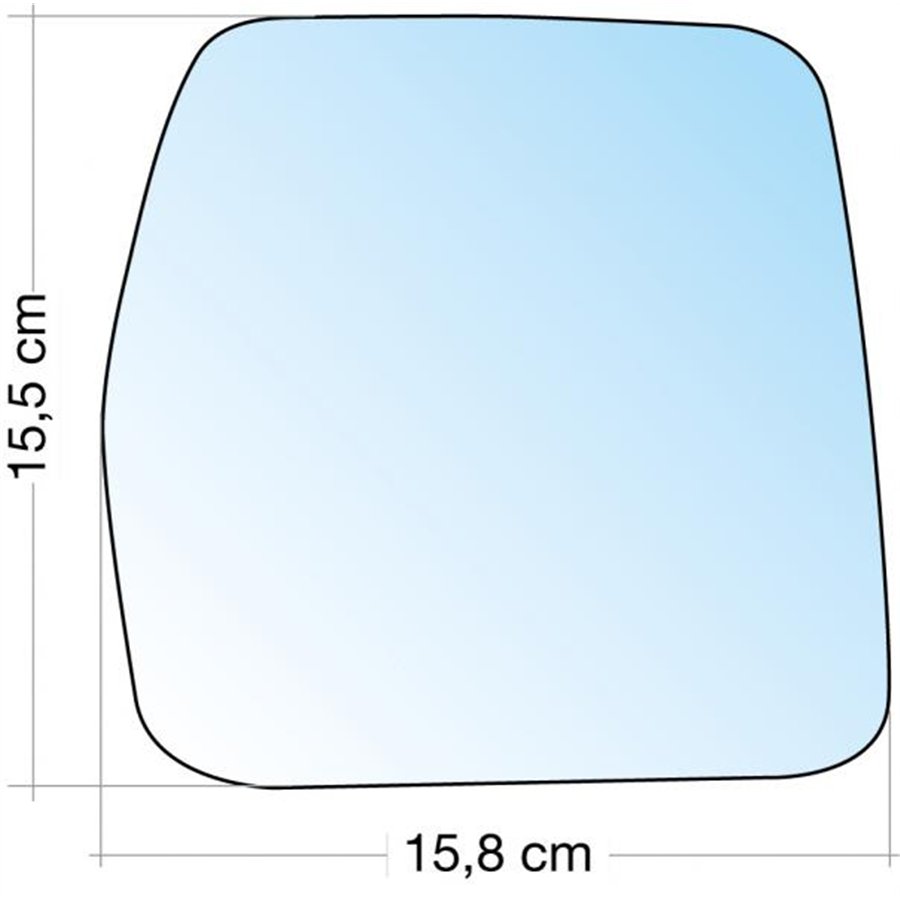 SPECCHIO C/PIASTRA DX CROM. CURVO TERM. CITROEN JUMPY ˃07-FIAT SCUDO 96˃07-PEUGEOT EXPERT ˃07 (COM.MECCANICO)