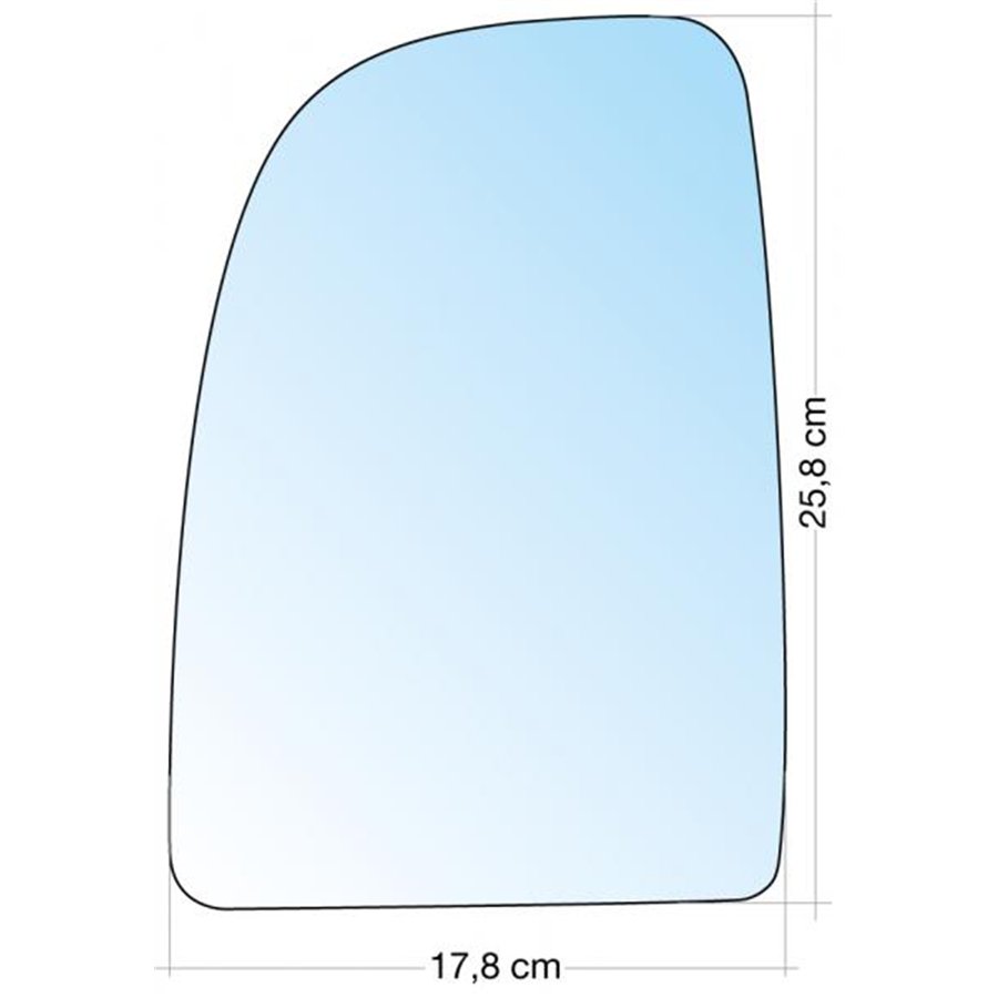 SPECCHIO C/PIASTRA DX CROM. CURVO TERM. CITROEN JUMPER-FIAT DUCATO-PEUGEOT J5 BOXER 06˃