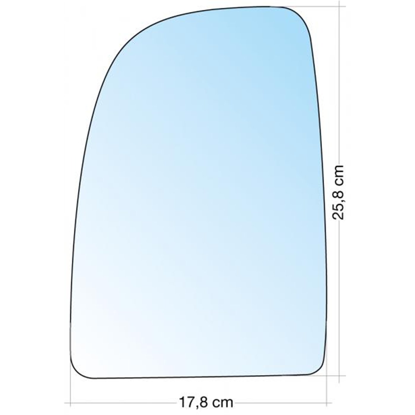 SPECCHIO C/PIASTRA DX CROM. CURVO TERM. CITROEN JUMPER-FIAT DUCATO-PEUGEOT J5 BOXER 06˃
