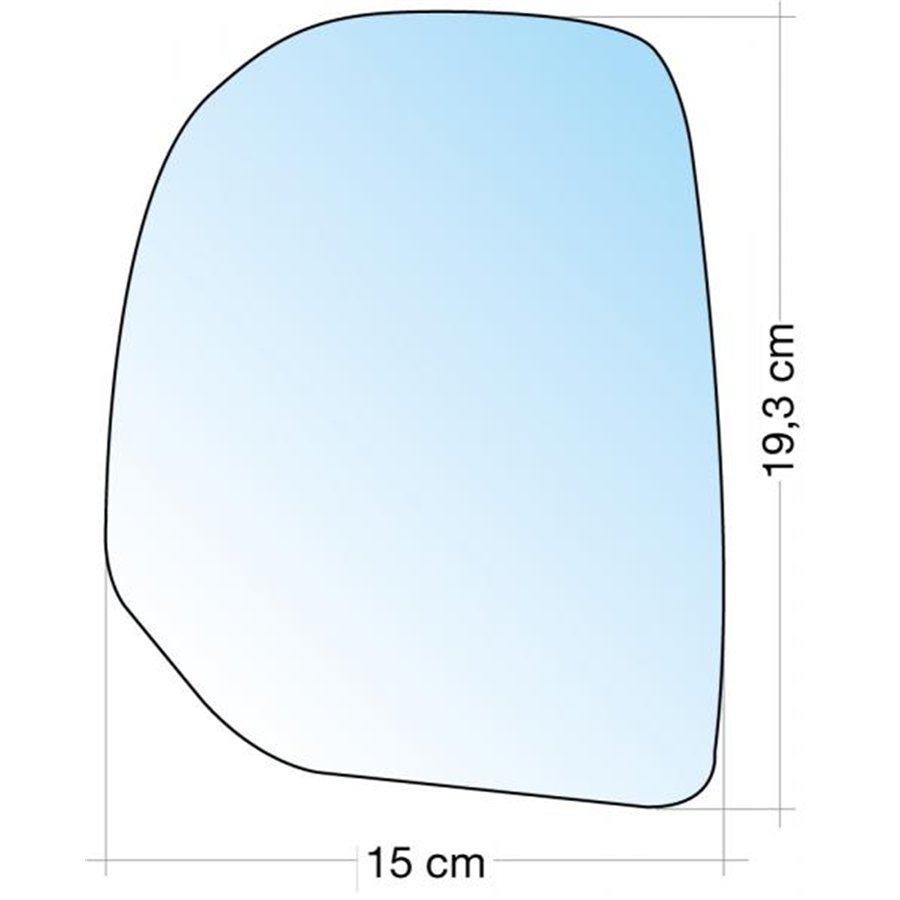 SPECCHIO C/PIASTRA SX CROM. CURVO CITROEN BERLINGO 08˃-PEUGEOT PARTNER 08˃12