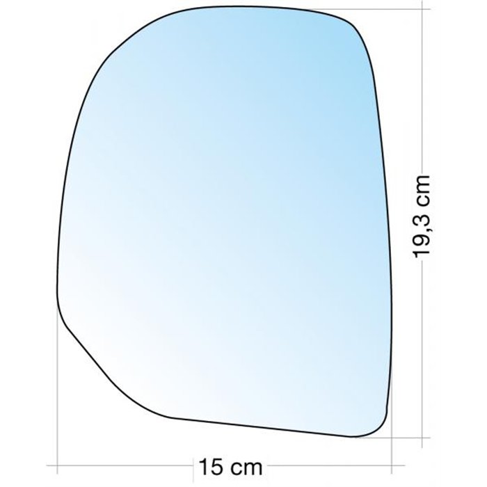 SPECCHIO C/PIASTRA SX CROM. CURVO CITROEN BERLINGO 08˃-PEUGEOT PARTNER 08˃12