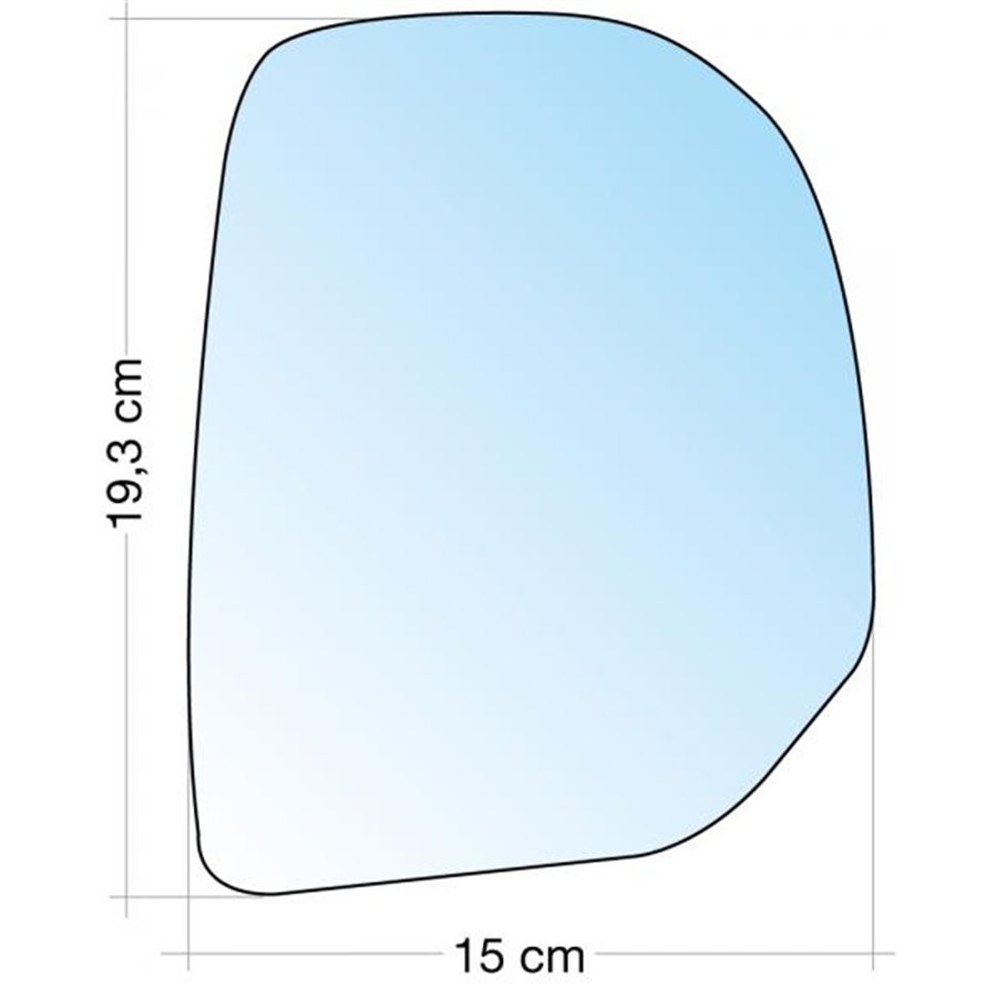 SPECCHIO C/PIASTRA DX CROM. CURVO TERM. CITROEN BERLINGO 08˃-PEUGEOT PARTNER 08˃12