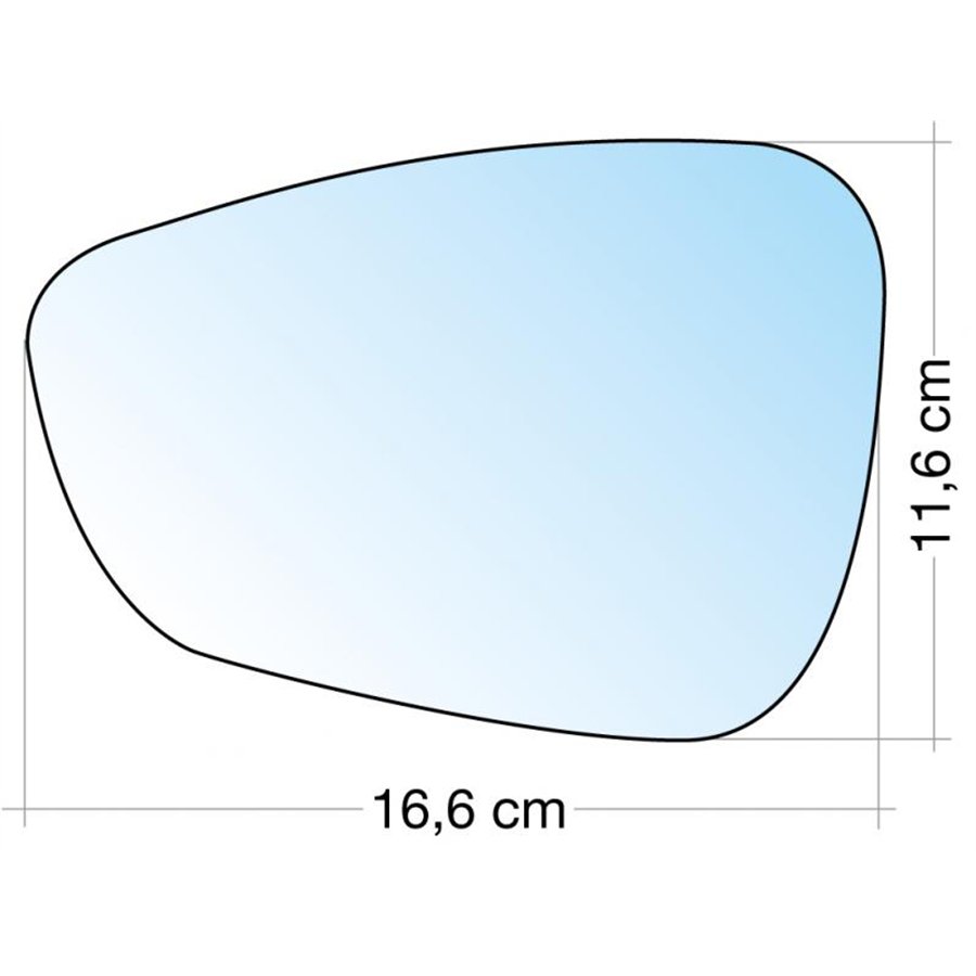 SPECCHIO C/PIASTRA SX CROM. CURVO CITROEN C3/C4 09˃, DS3/DS4-PEUGEOT 308 13˃
