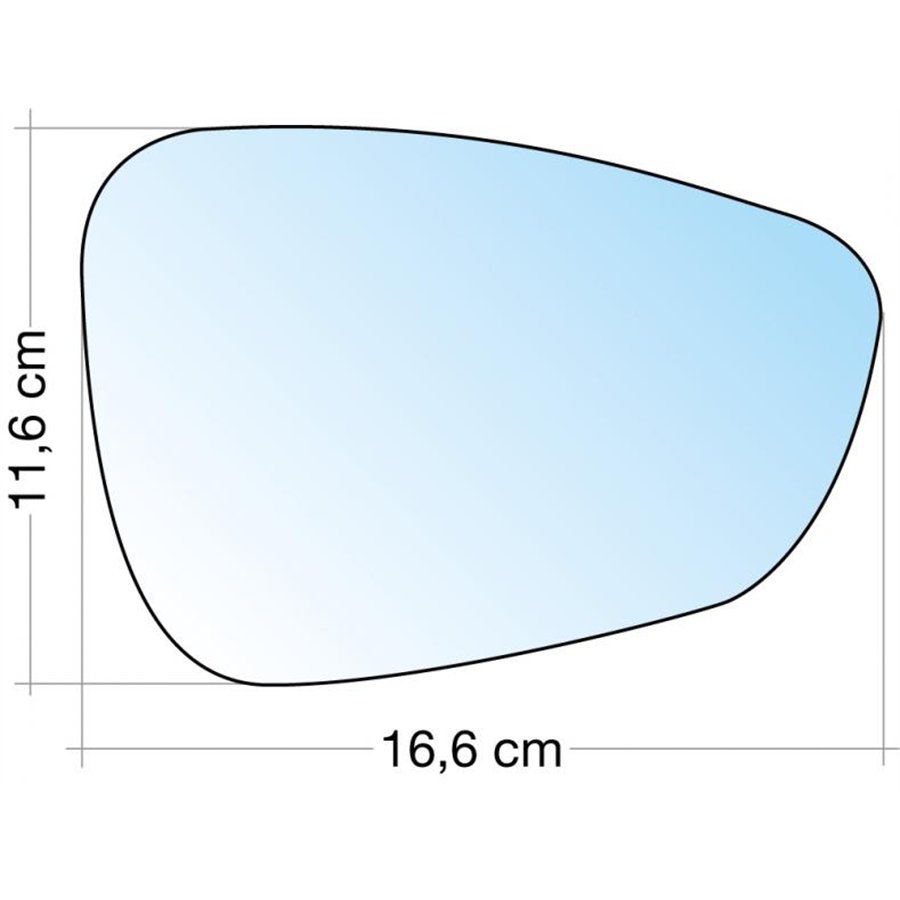 SPECCHIO C/PIASTRA DX CROM. ASF. TERM. CITROEN C3 09˃, DS3-PEUGEOT 308 13˃
