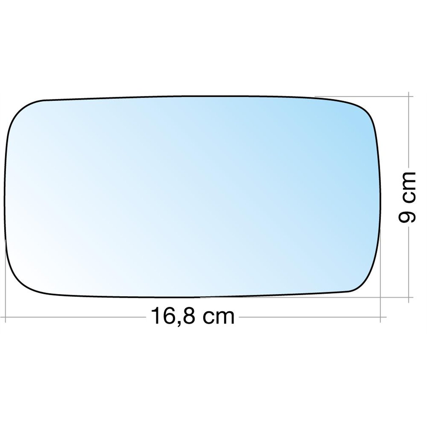 SPECCHIO C/PIASTRA SX AZZ. ASF. TERM. FIAT CROMA 91˃-LANCIA DEDRA, DELTA 93˃