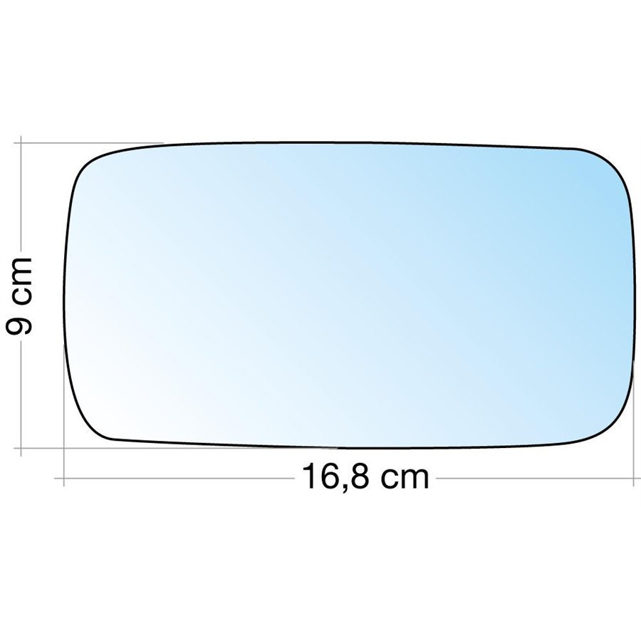 SPECCHIO C/PIASTRA DX AZZ. CURVO FIAT CROMA 91˃-LANCIA DEDRA, DELTA 93˃, THEMA 90˃