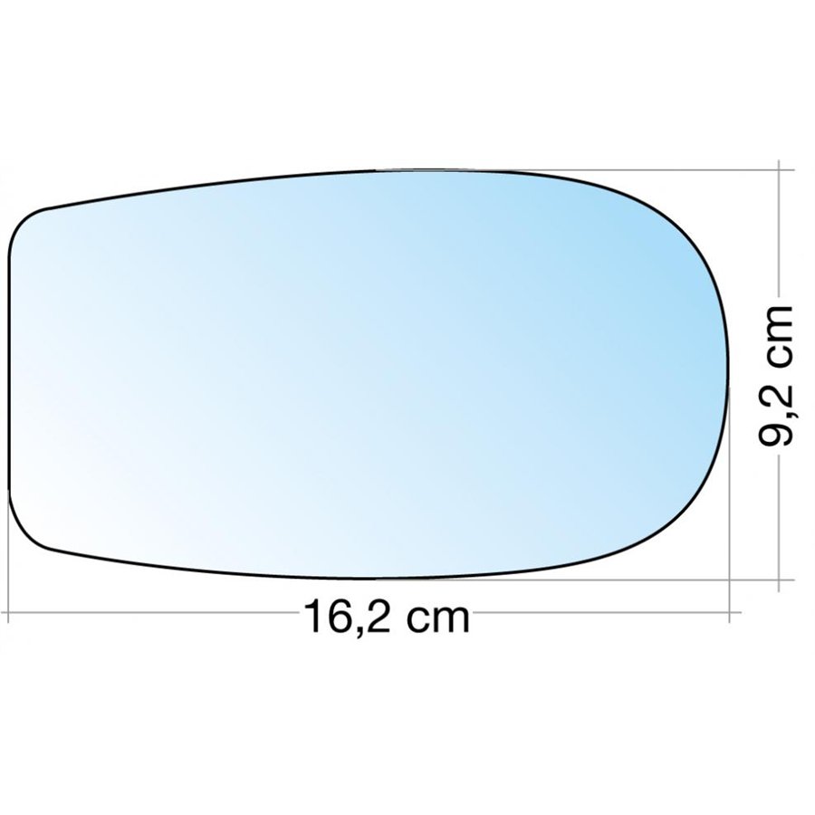 SPECCHIO C/PIASTRA SX-DX CROM. CURVO TERM. FIAT PUNTO 99˃