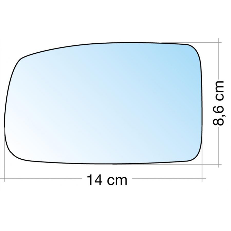 SPECCHIO C/PIASTRA SX CROM. CURVO FIAT PANDA 03˃09