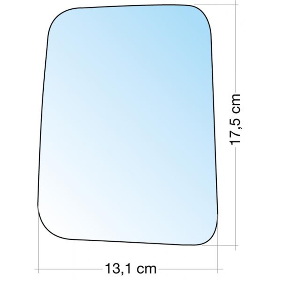 SPECCHIO C/PIASTRA SX CROM. CURVO FIAT FIORINO 98˃07 (COM.MECCANICO)