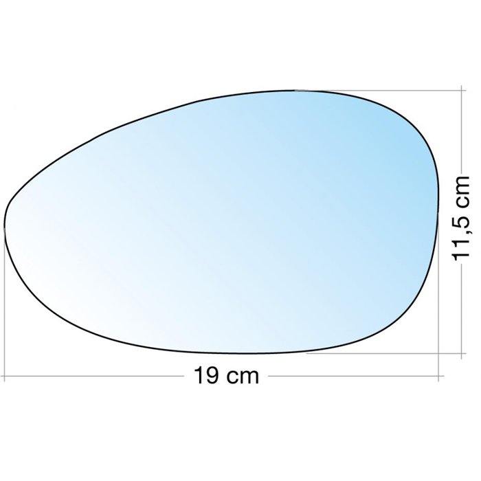 SPECCHIO C/PIASTRA SX CROM. ASF. TERM. FIAT 500 07˃, GRANDE PUNTO, PUNTO 12˃, PUNTO EVO