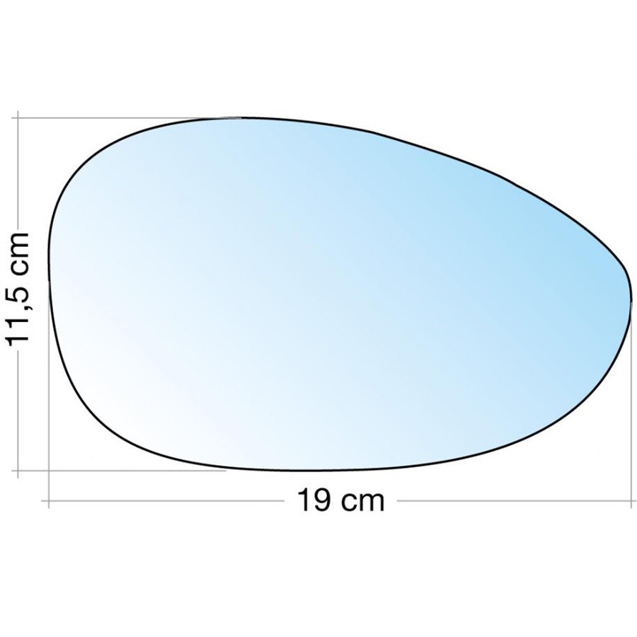 SPECCHIO C/PIASTRA DX CROM. CURVO TERM. FIAT 500 07˃, GRANDE PUNTO, PUNTO 12˃, PUNTO EVO
