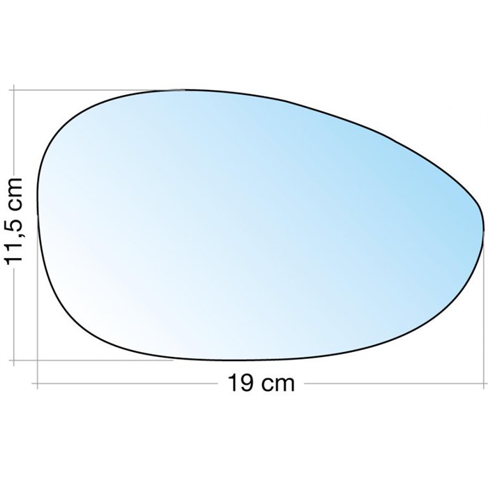 SPECCHIO C/PIASTRA DX CROM. CURVO TERM. FIAT 500 07˃, GRANDE PUNTO, PUNTO 12˃, PUNTO EVO
