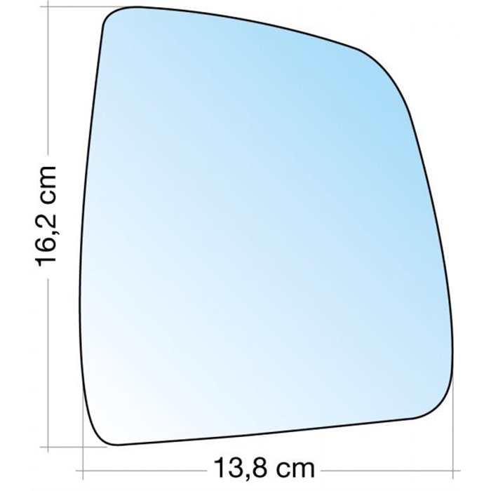 SPECCHIO C/PIASTRA DX CROM. CURVO TERM. FIAT DOBLO'-DOBLO' CARGO (SPECCHIO SUP.) 10˃
