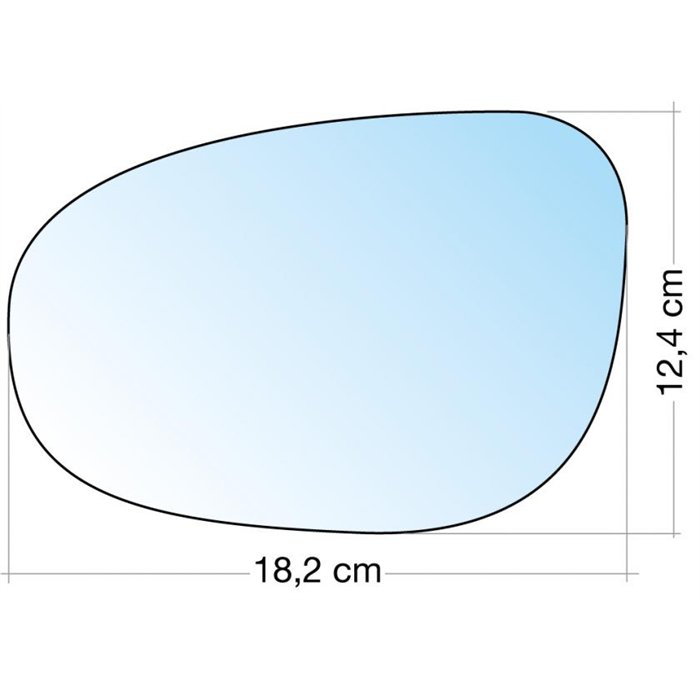SPECCHIO C/PIASTRA SX CROM. ASF. FIAT BRAVO 07˃, IDEA 10˃-FORD KA 09˃-LANCIA MUSA 09˃, YPSILON 11˃