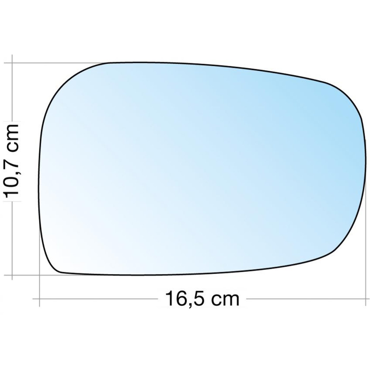 SPECCHIO C/PIASTRA DX CROM. CURVO FIAT PUNTO CLASSIC 09˃