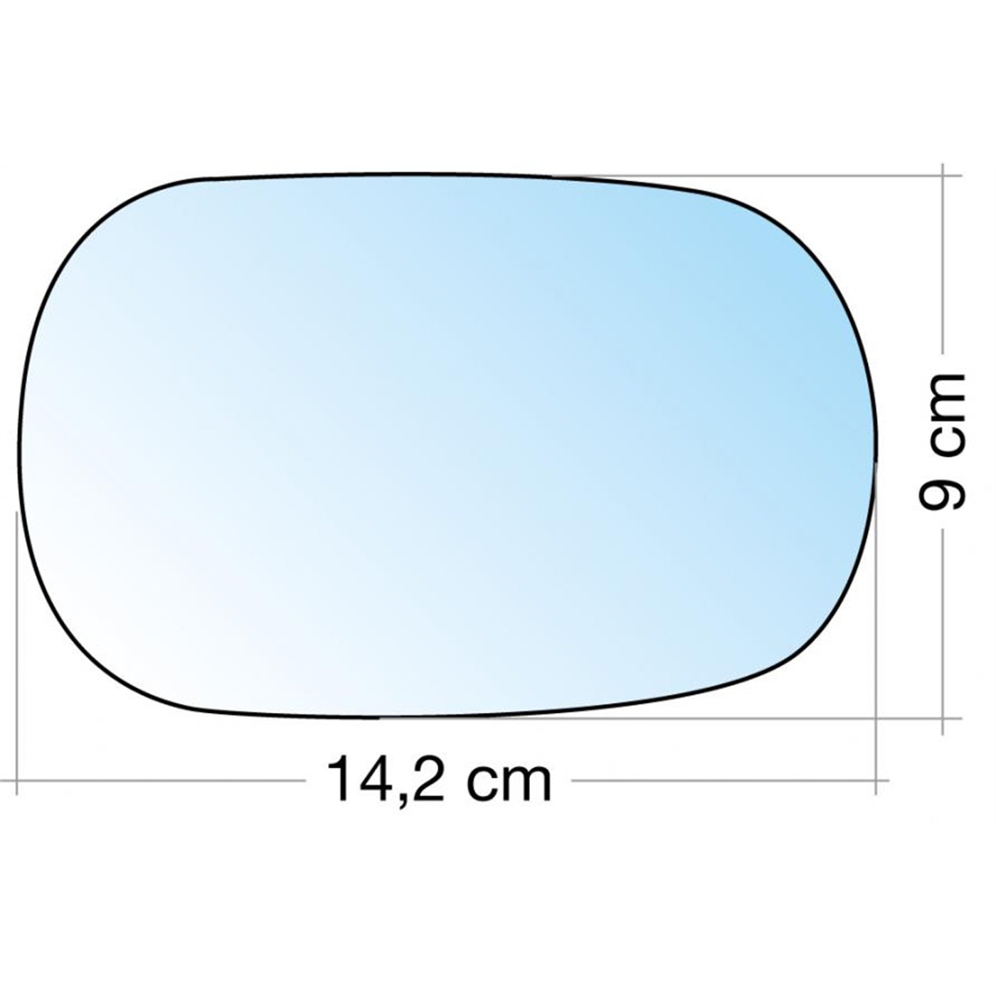 SPECCHIO C/PIASTRA SX-DX CROM. CURVO TERM. FORD KA 96˃08