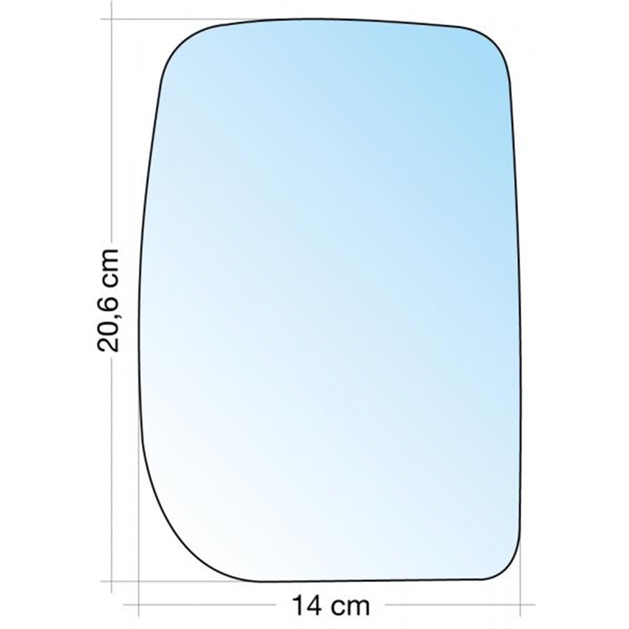 SPECCHIO C/PIASTRA DX CROM. CURVO TERM. FORD TRANSIT 00˃