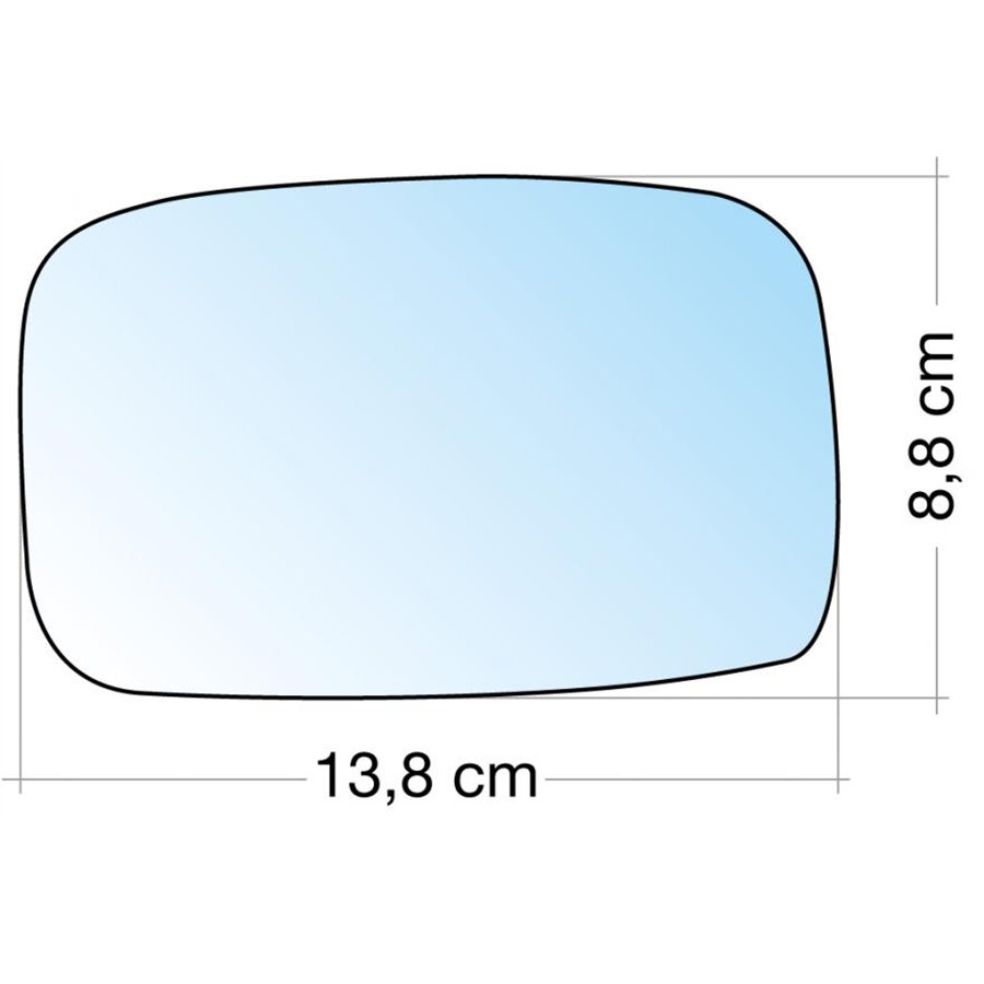 SPECCHIO C/PIASTRA SX CROM. CURVO FORD ESCORT/FIESTA 96˃00