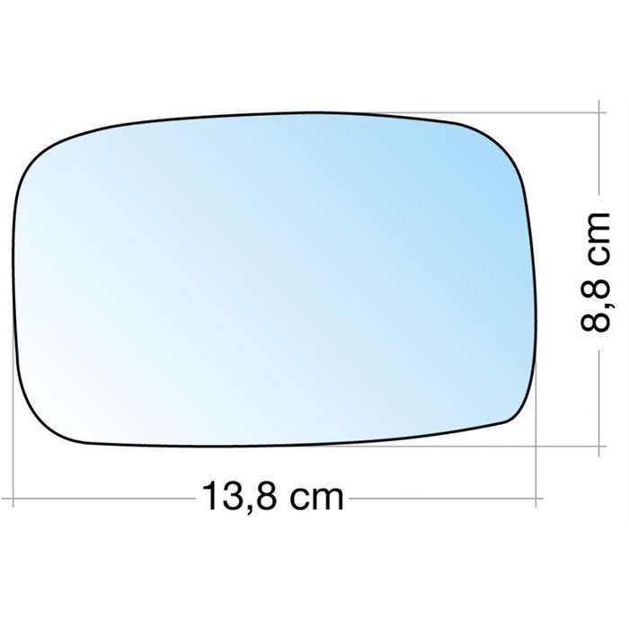 SPECCHIO C/PIASTRA SX CROM. ASF. TERM. FORD ESCORT/FIESTA 96˃00