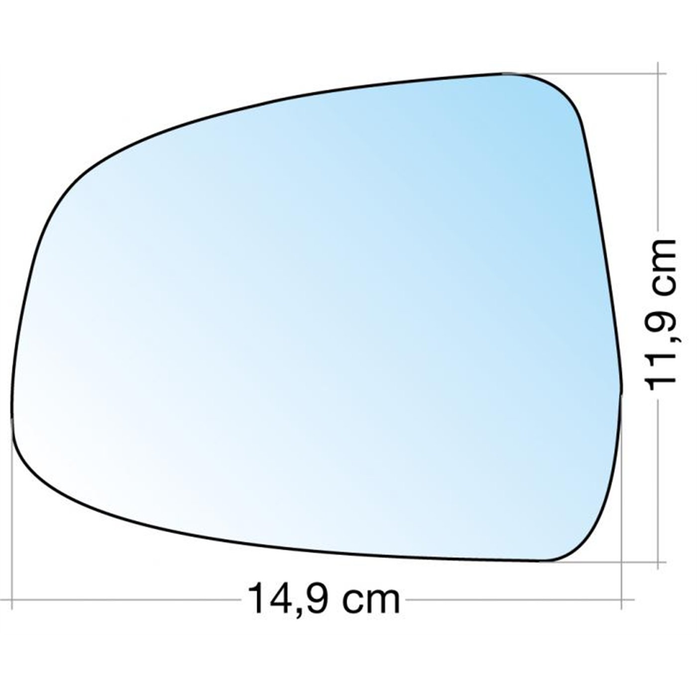 SPECCHIO C/PIASTRA SX CROM. CURVO FORD FOCUS 08˃, MONDEO 07˃