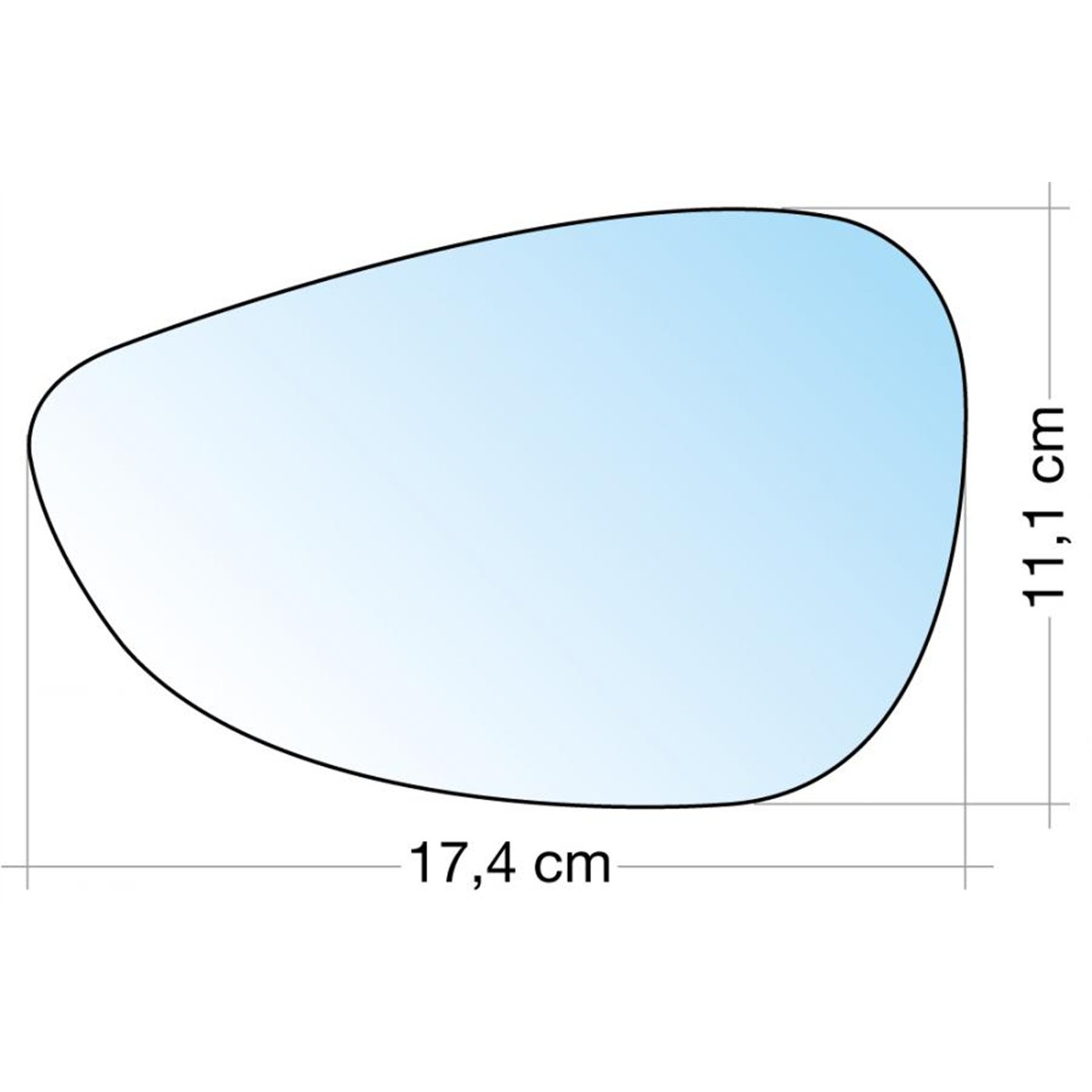 SPECCHIO C/PIASTRA SX CROM. CURVO FORD FIESTA 08˃