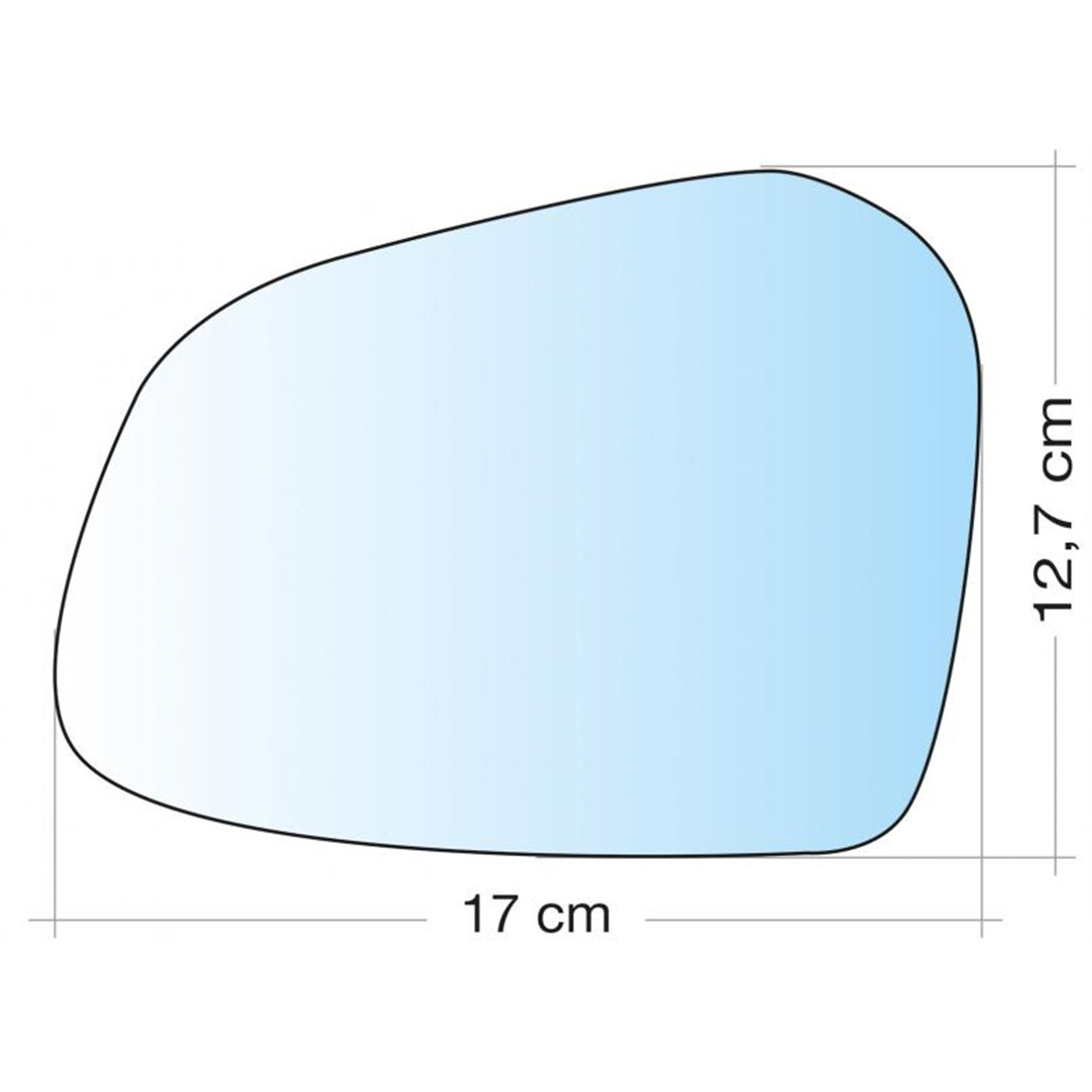 SPECCHIO C/PIASTRA SX CROM CURVO TERM i10 13˃20