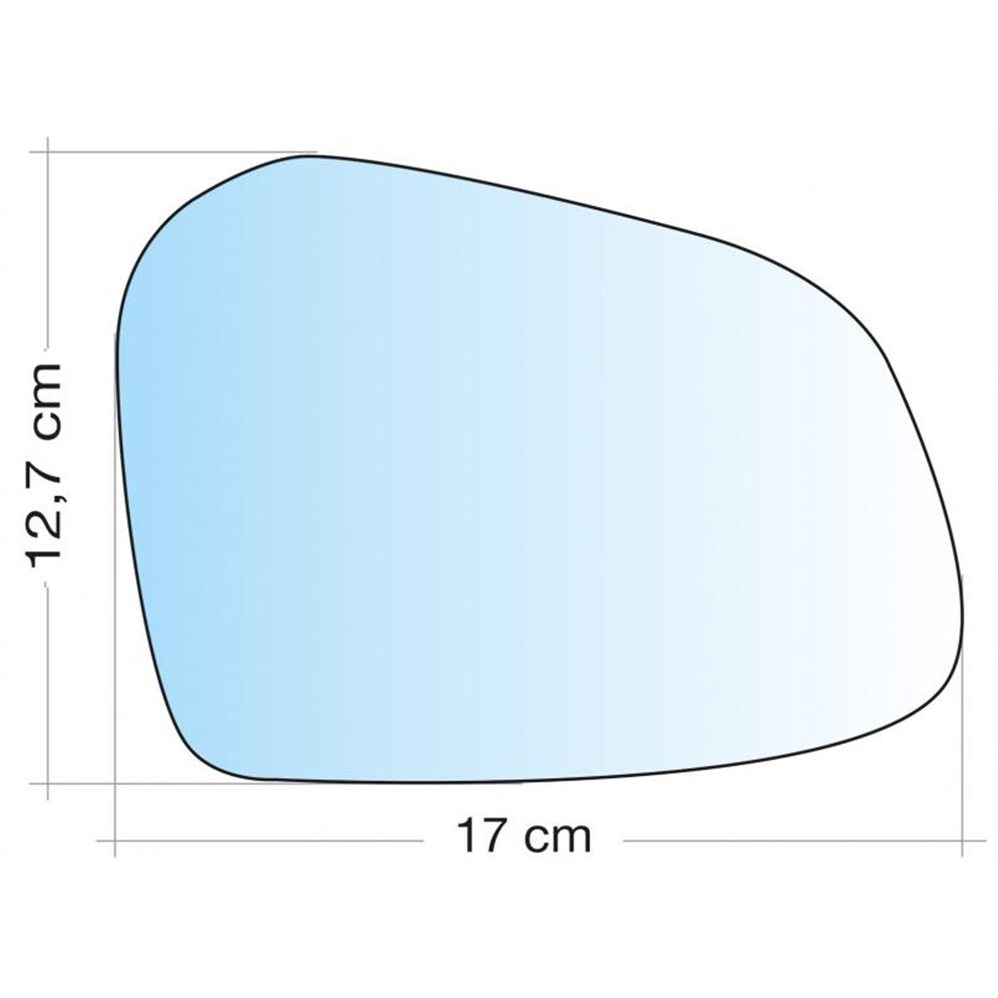 SPECCHIO C/PIASTRA DX CROM CURVO TERM i10 13˃20