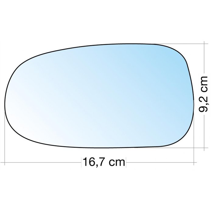 SPECCHIO C/PIASTRA SX AZZ. CURVO LANCIA LYBRA 99˃