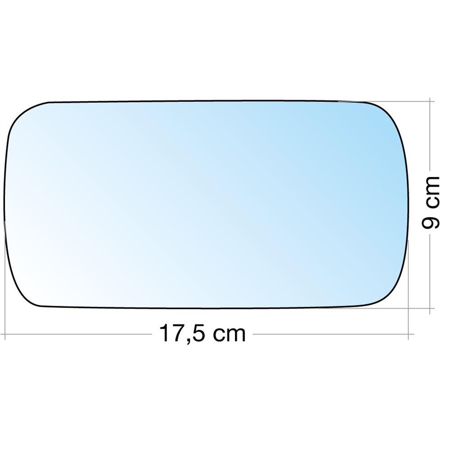 SPECCHIO C/PIASTRA SX-DX AZZ. CURVO TERM. LANCIA K 95˃