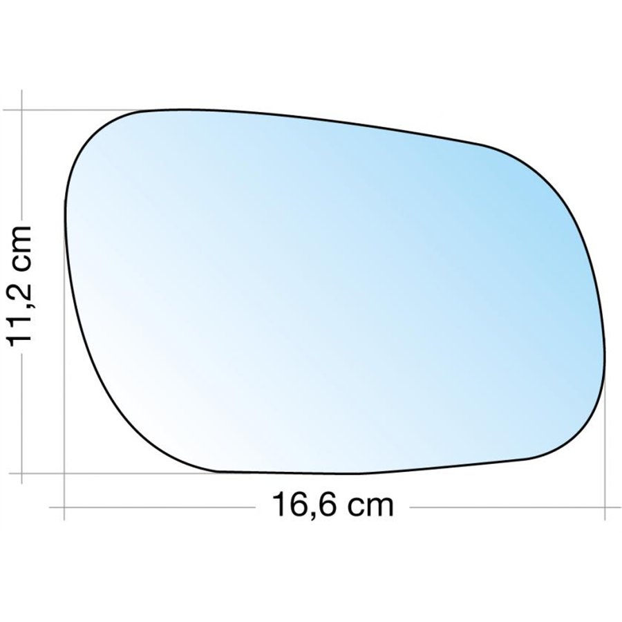 SPECCHIO C/PIASTRA DX CROM. CURVO MAZDA 2  03˃07, 3  03˃09, 6  02˃08