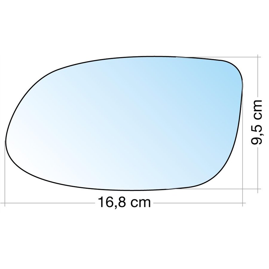 SPECCHIO C/PIASTRA SX CROM. ASF. TERM. MERCEDES CLASSE A 97˃04, CLK 97˃01, SLK 97˃04