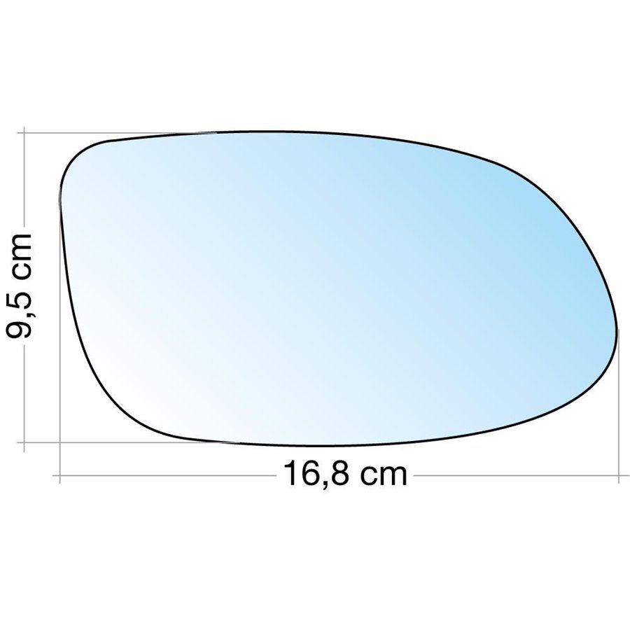 SPECCHIO C/PIASTRA DX CROM. CURVO TERM. MERCEDES CLASSE A 97˃04, CLK 97˃01, SLK 97˃04