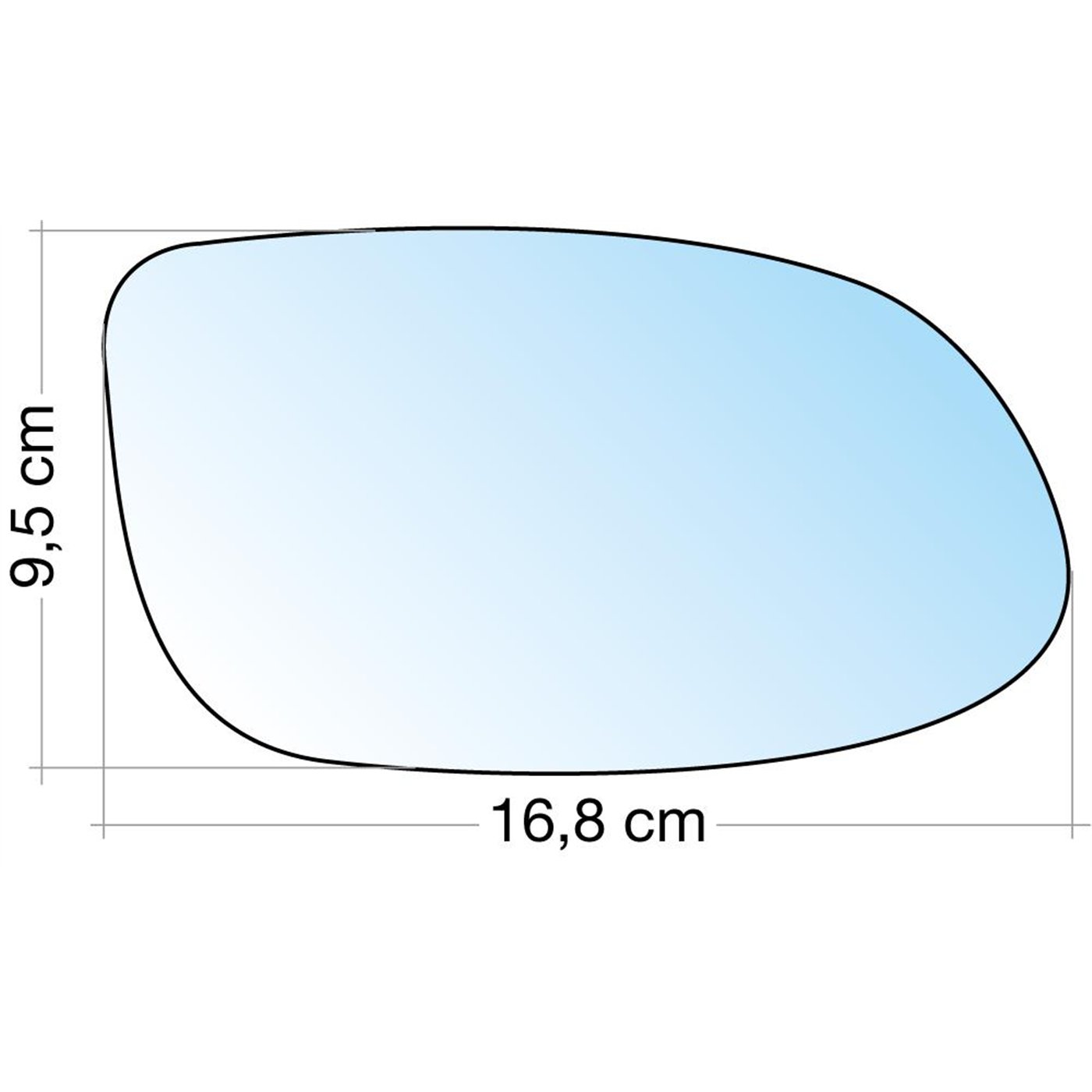 SPECCHIO C/PIASTRA DX CROM. CURVO TERM. MERCEDES CLASSE A 97˃04, CLK 97˃01, SLK 97˃04
