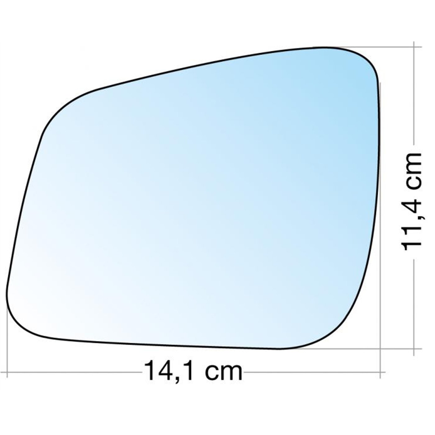 SPECCHIO C/PIASTRA SX CROM. CURVO TERM. MERCEDES CLASSE A 09˃12, B  09˃