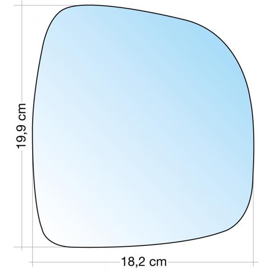 SPECCHIO C/PIASTRA DX CROM. CURVO TERM. MERCEDES VITO 03˃10