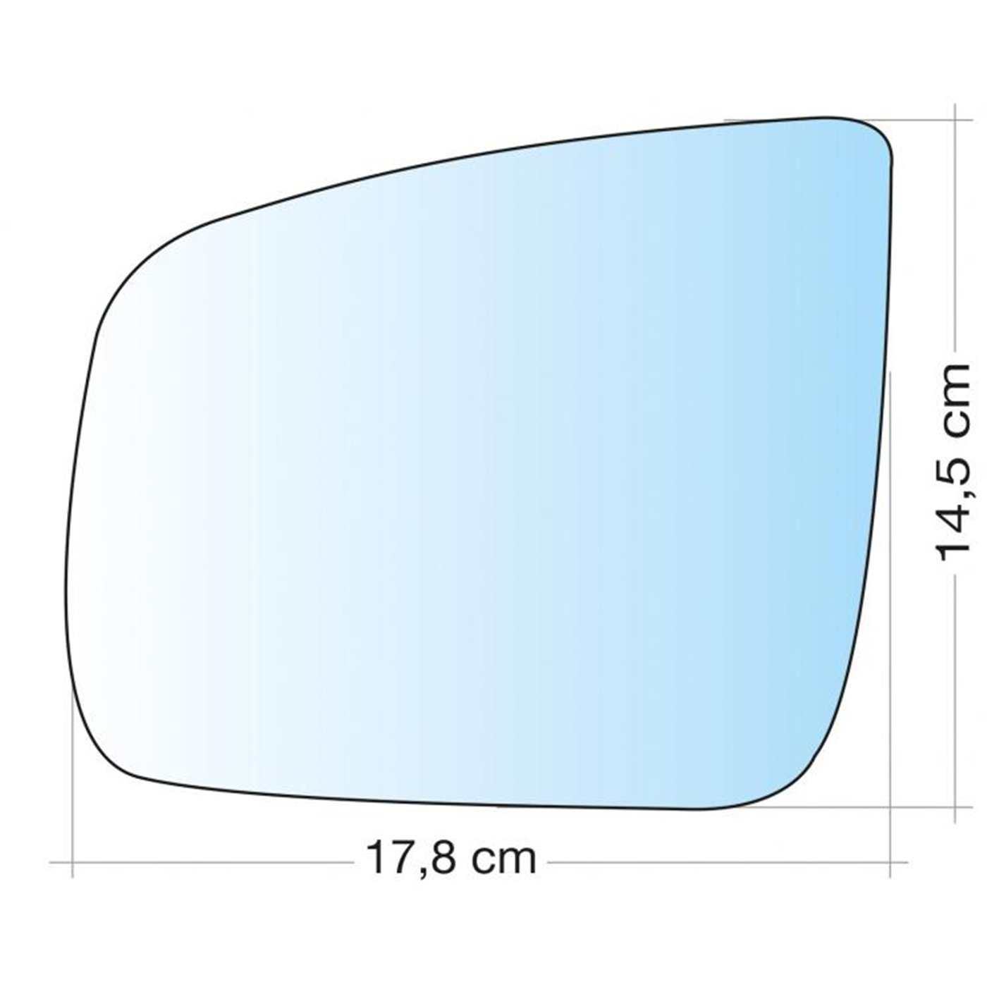 SPECCHIO C/PIASTRA SX CROM CURVO VITO/VIANO 10˃14