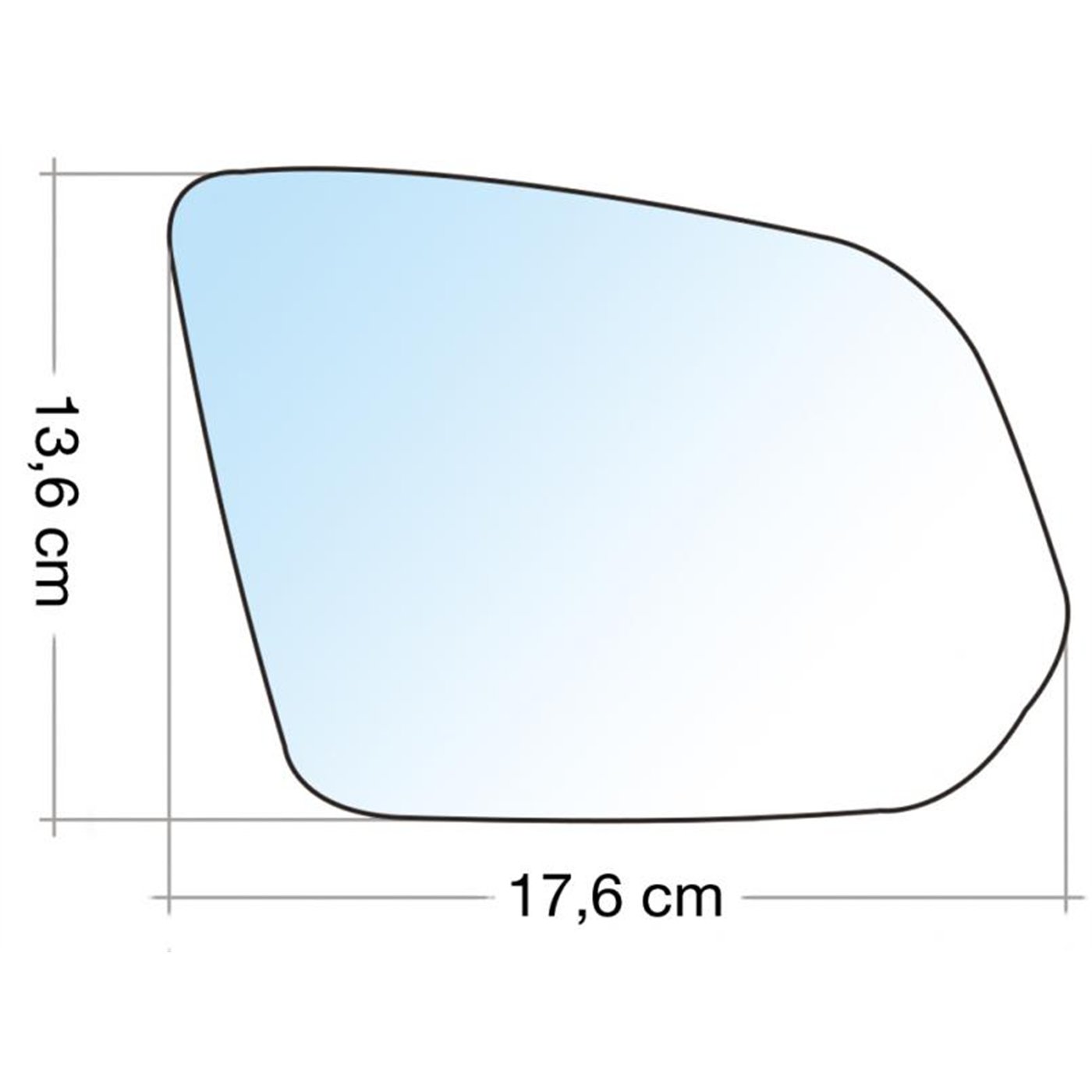 SPECCHIO C/PIASTRA DX CROM ASF TERM MERCEDES VITO 14˃