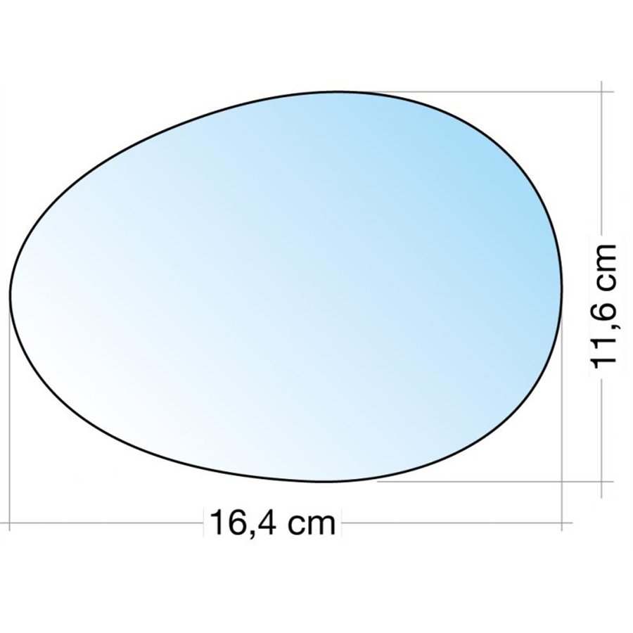SPECCHIO C/PIASTRA SX CROM. CURVO TERM. MINI ONE-COOPER 07˃