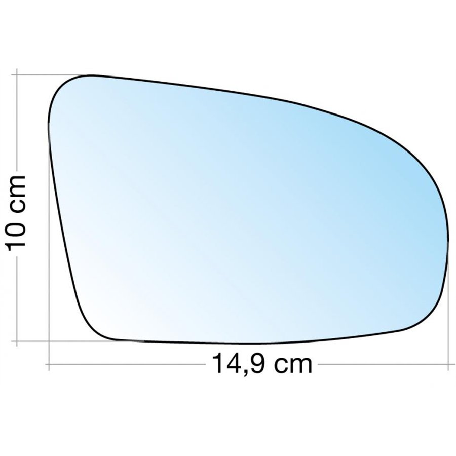 SPECCHIO C/PIASTRA DX CROM. CURVO OPEL CORSA B 93˃00 (MANUALE C/ALETTA)