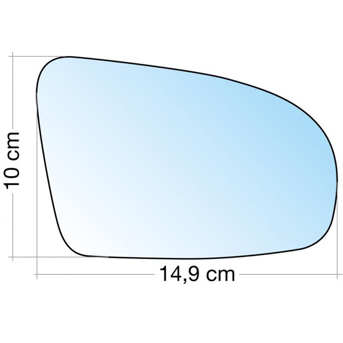 SPECCHIO C/PIASTRA DX CROM. CURVO OPEL CORSA B 93˃00 (MANUALE C/ALETTA)