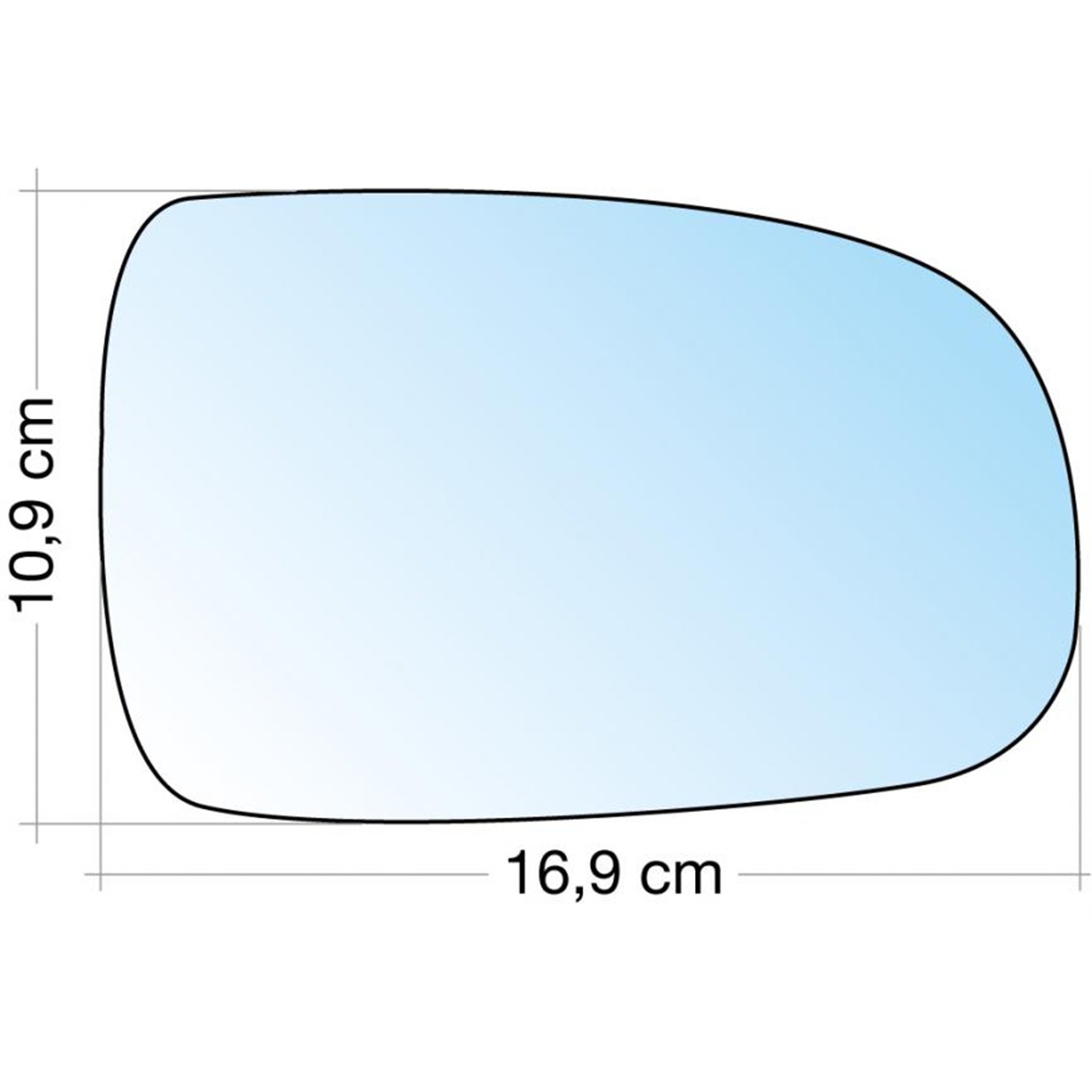 SPECCHIO C/PIASTRA DX CROM. CURVO OPEL CORSA C 01˃06, TIGRA 05˃