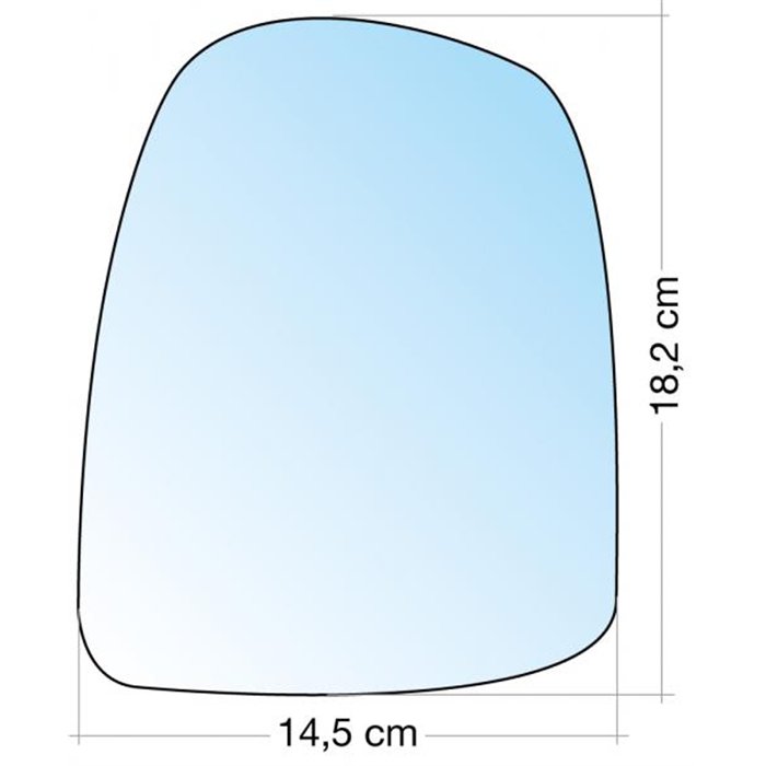 SPECCHIO C/PIASTRA SX CROM. CURVO NISSAN PRIMASTAR-OPEL VIVARO 02˃-RENAULT TRAFIC 02˃